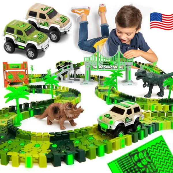 Toy Figure - Dinosaur Racing Track & Slot Car Learning Toys For Kids