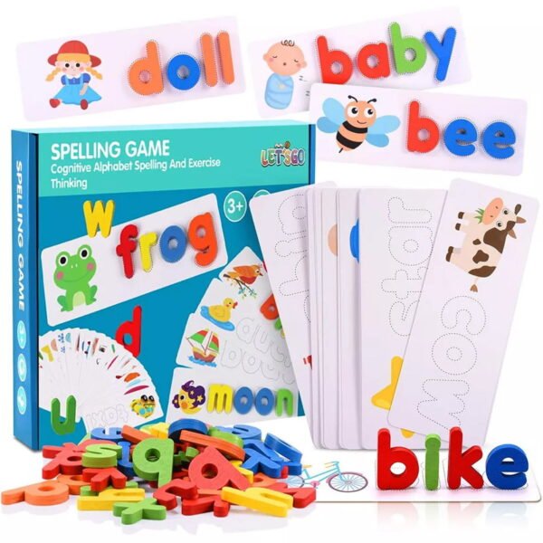 Toy Figure - Fun See & Spell Wooden Learning Game Toy For Kids