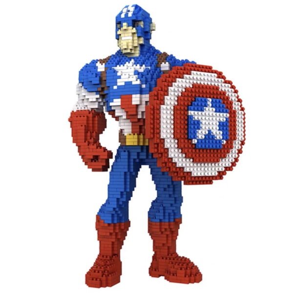 Toy Figure - Super Hero Captain America & Mini Building Blocks Set