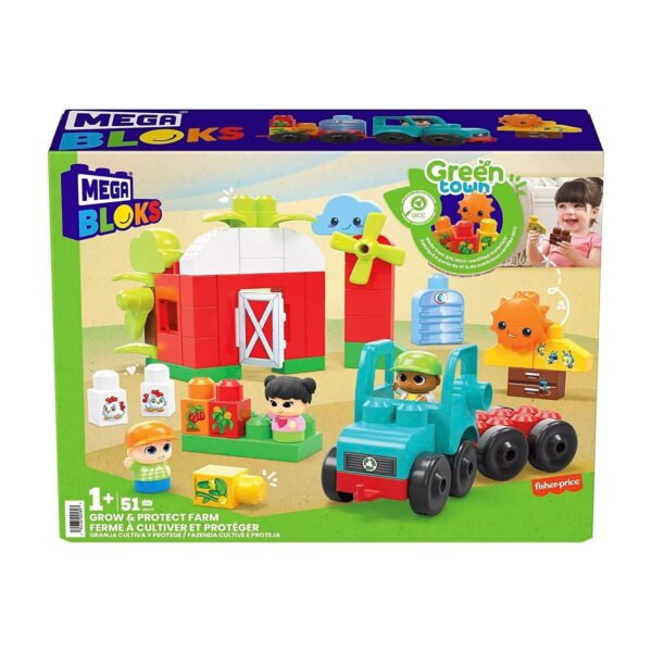 Toy Figure - Mega Blocks Green Town Farm Building Set For Kids