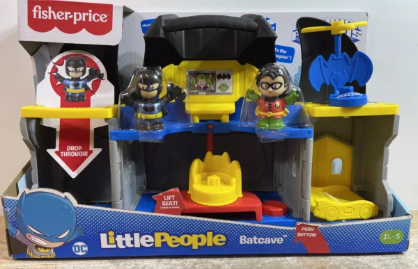 Fisher Little People Batman & Robin Figure - Batcave Playset For Kids